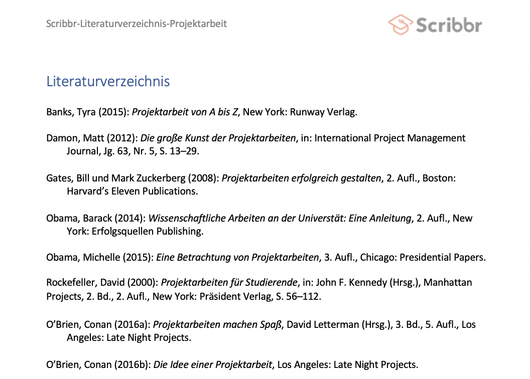 Beispiele Projektarbeiten